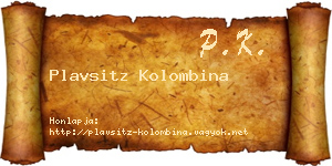 Plavsitz Kolombina névjegykártya